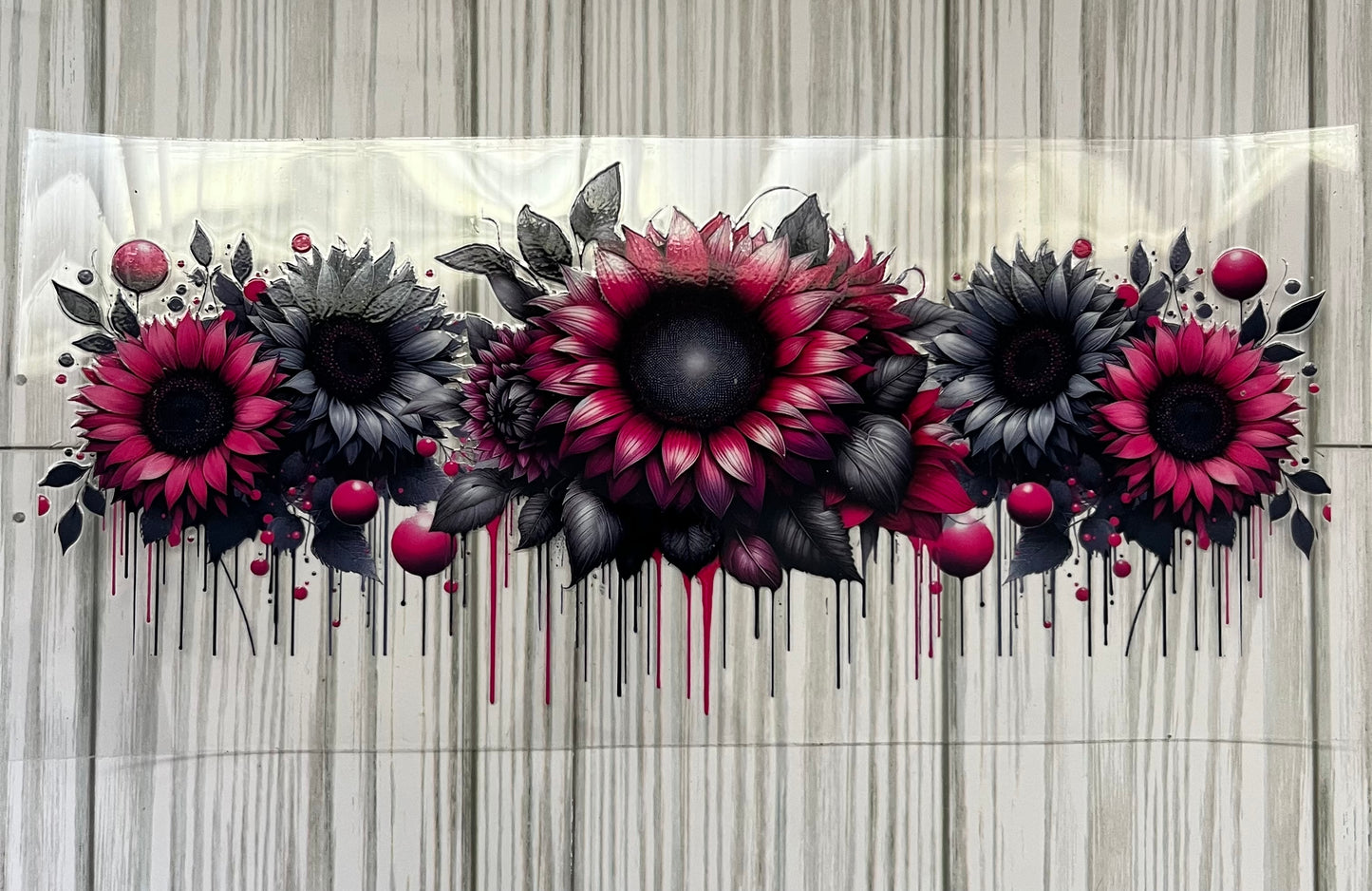 Pink n Gray Flowers UVDTF Wrap (HP294)