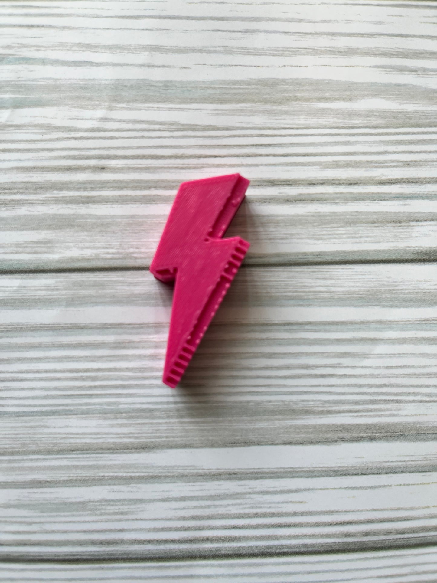 3D Pink Lighting Bolt Straw Topper