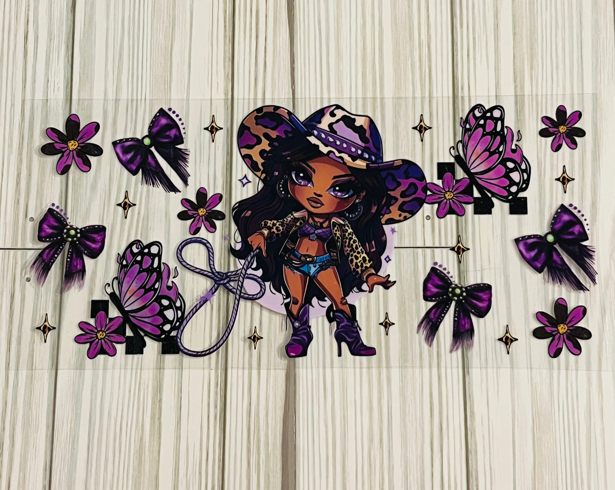 Purple Cow Girl UVDTF Wrap HP378