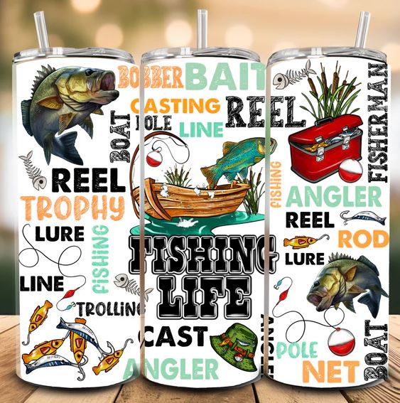 Reel Fish Life 20oz Skinny Tumbler