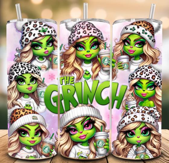 Grinch Girly 20oz Skinny Tumbler 20oz
