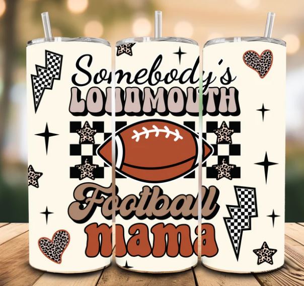 Loudmouth Football Mama 20oz Sublimation Tumbler