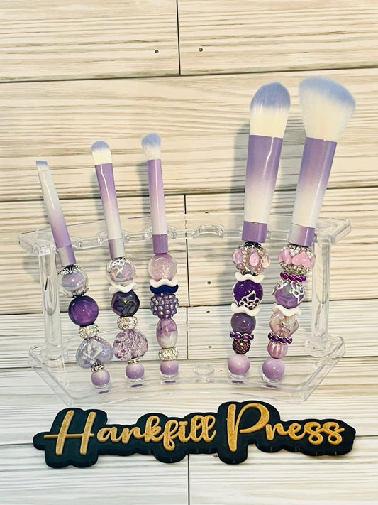 Harkfill Beadable Makeup Brushes - Light Purple/White