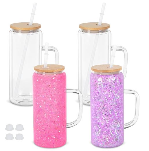 Custom 20oz Glass Snow Globe Tumbler