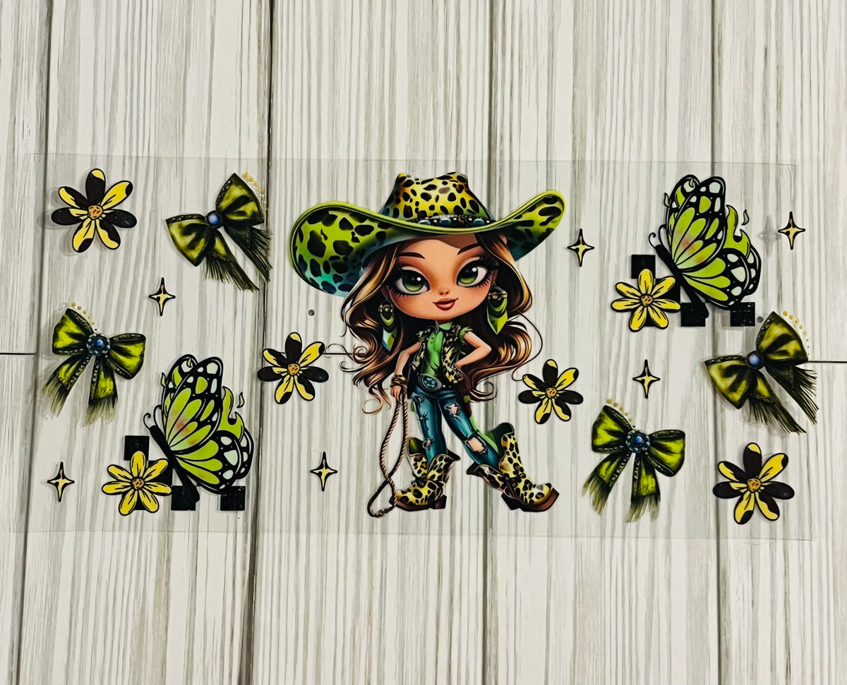 Lime Cow Girl UVDTF Wrap HP380