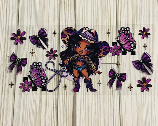 Purple Cow Girl UVDTF Wrap HP378