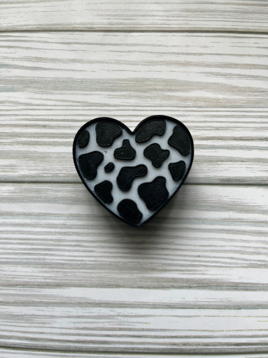 3D Cow Heart Straw Topper