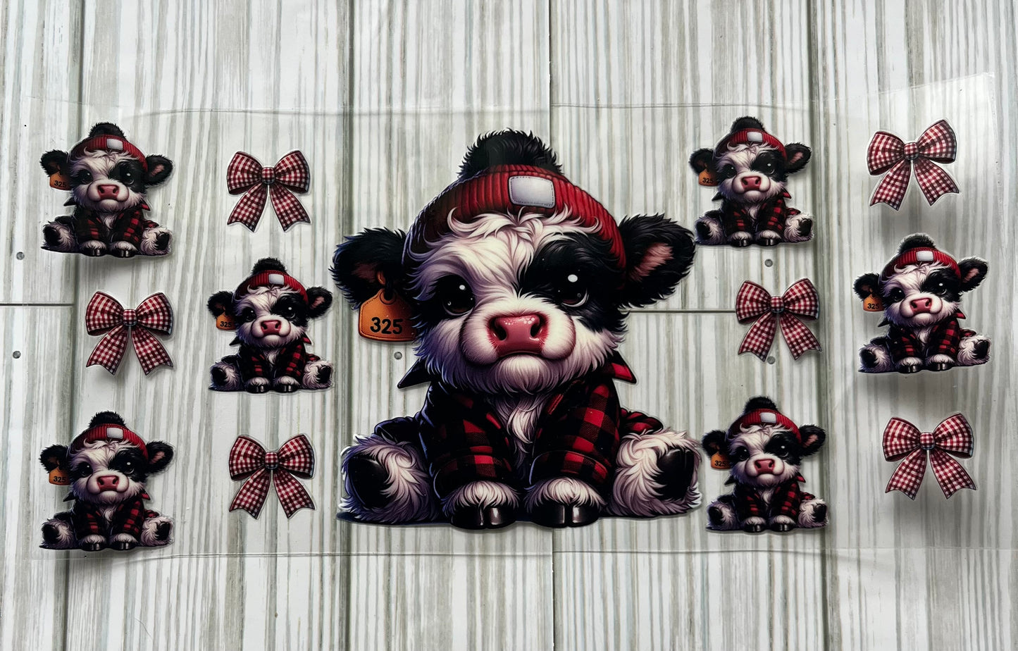 RB Plaid Cow UVDTF Wrap HP325