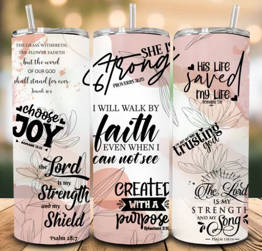 Pink Faith 20oz Sublimation Tumbler