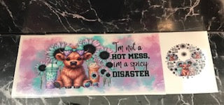 Hot Mess Highland Cow UVDTF Wrap (HP131)