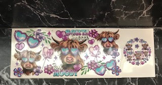 Sorta Sweet Highland Cow UVDTF Wrap (HP172)